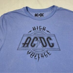 AC/DC High Voltage Rock N Roll Graphic T-Shirt Adult XL Blue Short Sleeve